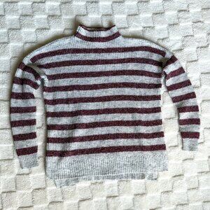 Striped American Eagle Mock Neck Sweater XS